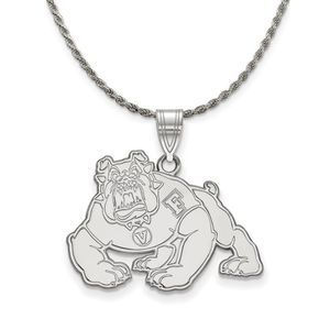 Sterling Silver California State Fresno Large Pendant Necklace - 20 In